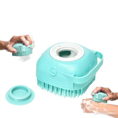 China New Viable Wholesale Soft Silicone Massaging Brush Dog Cat Hair Bath Shampoo Comb Pet Shower Brush for sale