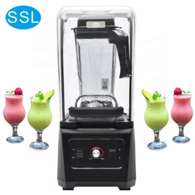 China New 1680W Heavy Duty Licuadora Multifunctional Low Noise Commercial Blender With Cover Fruit Vegetable Soundproof Blender for sale