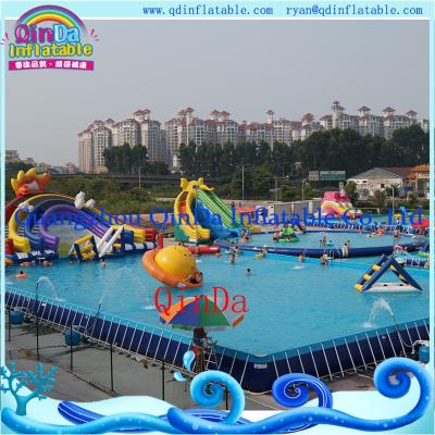 China QinDa Frame Pool, Moving Water Park, Moving Park, Inflatable Water Moving Park for sale