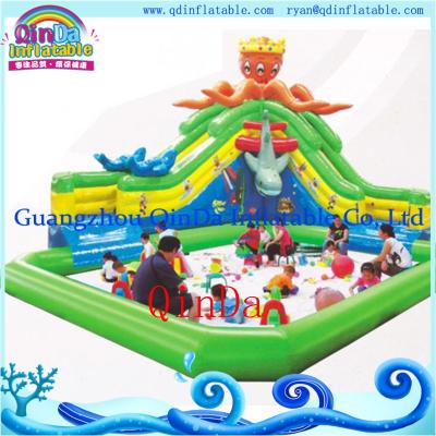 China Inflatable Mobile Water Amusement Park, Inflatable Octopus Water Slide Pool Park for sale