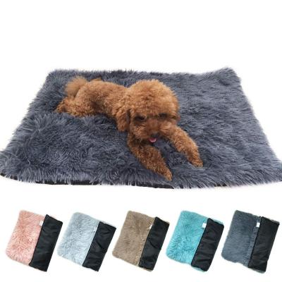 China Breathable Long Plush Dog Bed Pet Cushion Soft Fleece Blanket Cat Cushion for sale