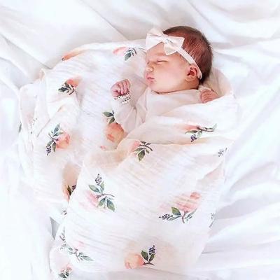 China Gots Running Certificate Super Soft Muslin Baby Kids Summer Portable i@home Wrap Blanket for sale