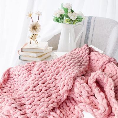 China i@home 50x60 Inch Large Chunky Sustainable 100% Hand Made Baby Throw Knit Blanket Soft for sale