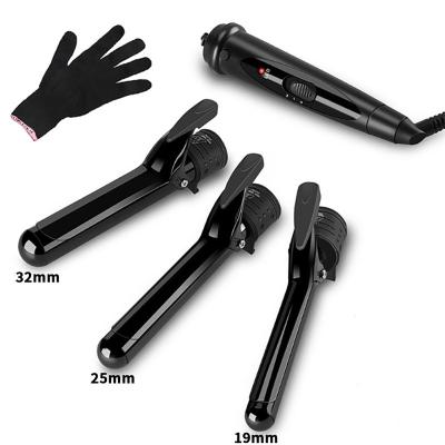 China Fast styling egg rolls hair curler Hot 3 in 1 ceramic curling iron replaceable tube curling iron with clip for sale