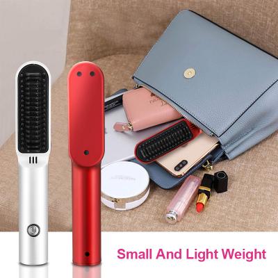 China Handheld Hot mini straight hair comb wireless portable straight curl dual use hair comb styling comb for sale