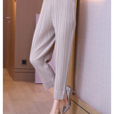 China 2021 summer autumn new breathable wrinkled pencil pants nine small point leg pants loose large size thin women's wear for sale