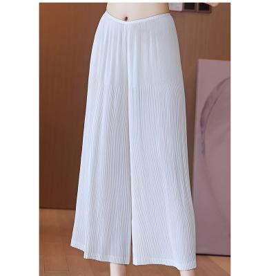 China Breathable Wide Leg Pants Chiffon Foreign Style Leisure Temperament Women's High Waist New Wrinkle Feeling Loose Pants for sale