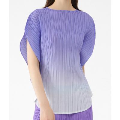 China Factory Direct Wholesale Cheap Vintage Ladies Goods Quality Multi Color Elegant Lady Breathable Pleated Tops for sale