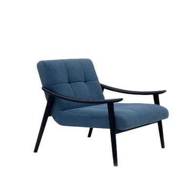 China hot sale minoti style fynn design italian modern armchair living room solid wood blue fabric armchair for sale