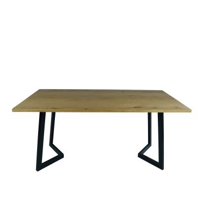 China Modern Oak Wood Veneered Dining Table 30x60inch With V Style Legs for sale