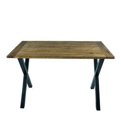 China Customization Solid Recycle Old Elm Tea Table With X Style Table Legs 30x48inch for sale