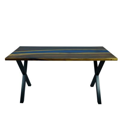 China Modern South American Resin River Tea Table With X Style Table Legs 30x60inch for sale