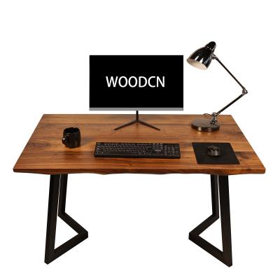 China 100% Black Walnut Edge Solid Wood Solid Living Desk 30x48x1.75inch With V Style Legs for sale