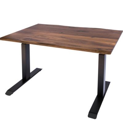 China Customizied Black Walnut Solid Edge Living Desk With T Style Legs for sale