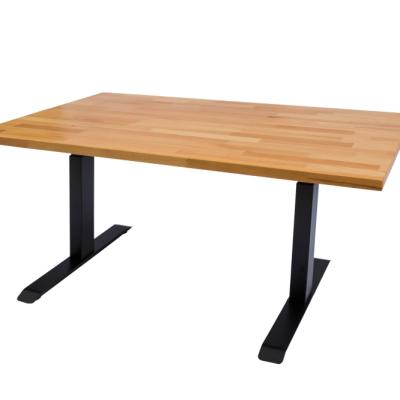 China 100% Solid Beech Wood Butcher Block Solid Wood Desk With T Style Legs 30x60inch for sale