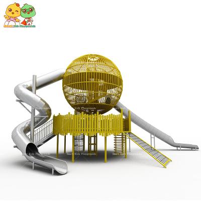 China 3-15 Years Old Children Outdoor Playground Equipment Circular Shape With Stainless Steel Slide For Kids for sale