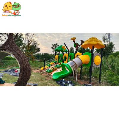 China Amusement Park Maker Kids Wooden Slide Kindergarten Outdoor Children's Playground Slide And Climb for sale