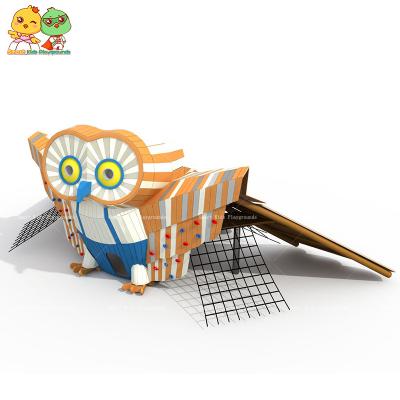 China 3-15 Years Old New Cartoon Owl Children's Slide Slide Kids Outdoor Wooden Playground for sale