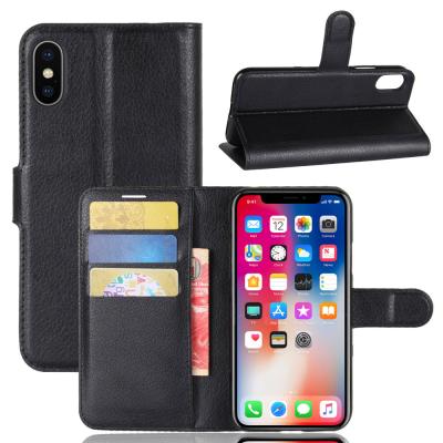 China Shock Proof For iPhone X XS Back Phone Case Holder Phone Wallet Case Silicone Leather Mobile Cover Mobile Cell Phone Accessories Case Bag for sale