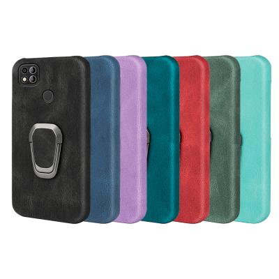 China Shockproof Shockproof Phone Case Back Cover For Redmi 9C 360 Degree Rotating Finger Ring Kickstand for sale