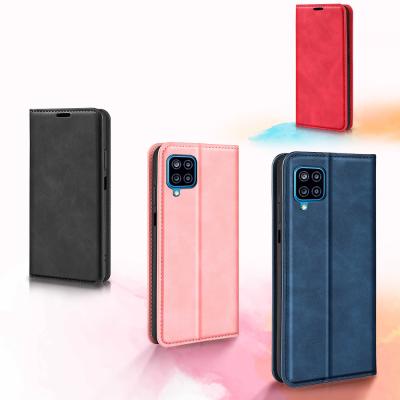 China Fashion Multicolor Magnetic Closure Shockproof Leather Flip Case Cover With Card Holder For Samsung Galaxy A12 for sale