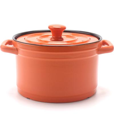 China New Daily Use Ceramic Casserole Stocked Heavy Duty Ceramic Cooking Pots for sale