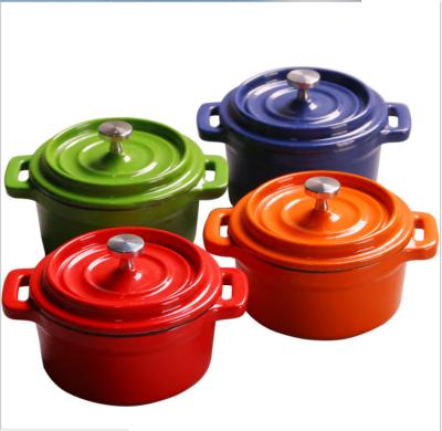 China Sustainable Traditional Chinese Mini Enamel Cast Iron Pot / Casserole for sale