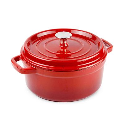 China Stocked Wholesale China Classic Small Pot Kitchen Cookware Small Red Enamel Cast Iron Cooking Set for sale