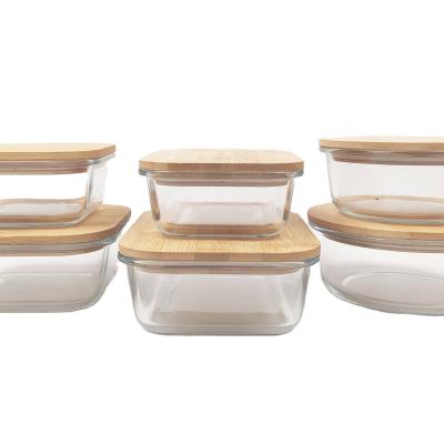 China Microwavable Airtight Glass Microwavable Food Storage Containers Microwave Food Prep Containers Glass Lunch Box With Lid for sale