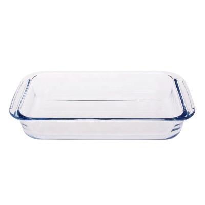 China Sustainable Oven Dish Plates Dinnerware Type Pyrex Glass Baking Tray Oven Bakeware Set for sale