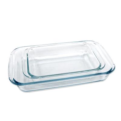 China 1000ml /1600ml Stocked Glass Bake To Care Pie Reusable Refractory Glass Pizza Fruit Baking Dishes for sale