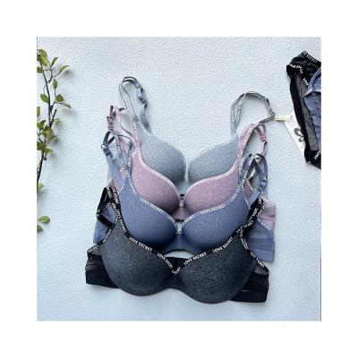 China European and American wholesale cotton pump bra set comfortable and sexy thong suit for sale