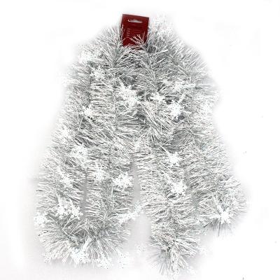 China Fashionable 180CM PET SNOWFLAKE TINSEL GARLAND SHAPE FOR CHRISTMAS PARTY HOLIDAY DECORATION for sale