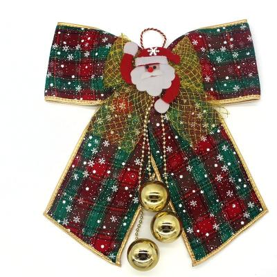 China Christamas Tree Decoration Cloth Christmas Bow Pendants for Trees and Doors Hanging Ornaments Party Decorations for sale