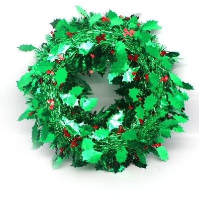 China PET+plastic 40cm Christmas Season Door Garland Party Braid Ornaments Festival Garland Decorations for sale