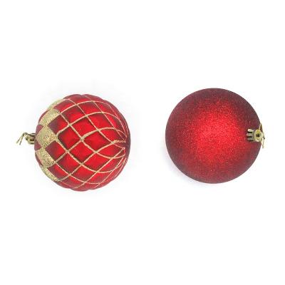 China Christmast Ornament 4PCS 7CM BALLS SET CHRISTMAS BALL SET SHAPED HAND PAINTED POWDER CHRISTMAS BALL for sale