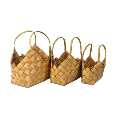 China Cheap Home Weave Packing Basket Handmade Oval Wooden Storage Gift Basket Suppliers for sale