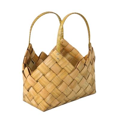 China Home Cheap Handmade Oval Wood Basket Suppliers Oval Wooden Weave Storage Storage Packing Basket Wicker Set for sale