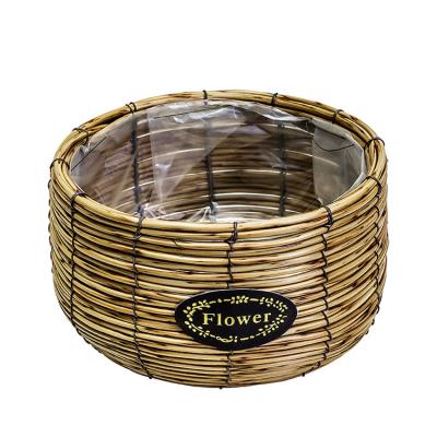 China Modern Cheap Customized Multi Size Flower Pot Garden Flower Planter Basket With Plastic Liner Wholesale for sale