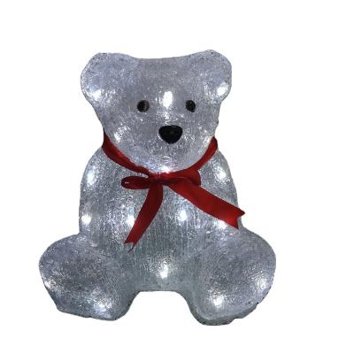 China Hot-selling Bear Acrylic Light 25CM Cute Battery Acrylic Holiday Lighting Christmas Decoration Lights for sale