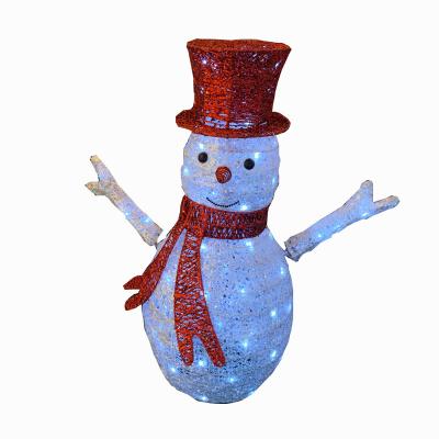 China Iron Frame+Cloth+LED Outdoor Christmas Decoration Garden Holiday Landscape Light Iron Sight Snowman Outdoor LED60*30*70CM for sale