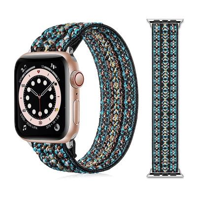 China Fabric one for distribution watch bands apple elastic nylon strap for apple watch series 7/6/5 38/44mm for sale