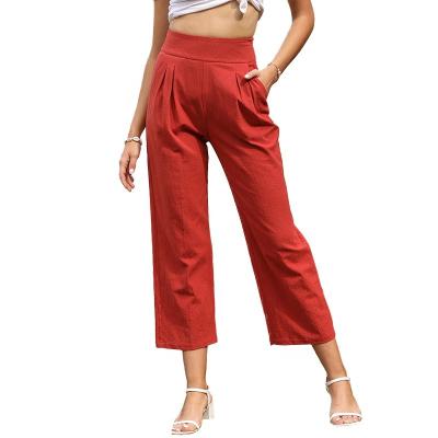 China Custom Women's Wide Leg Panties Fashion Anti-pilling Woman Pants Ladies Casual Wear Long for sale