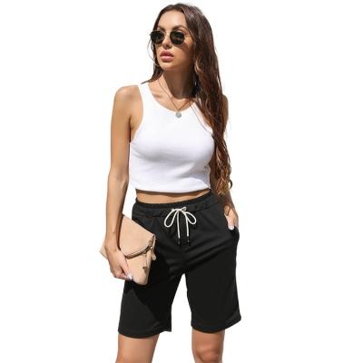 China QUICK DRY summer 2022 new pure color leisure seaside vacation beach pants draw string plus size sexy women's shorts for sale