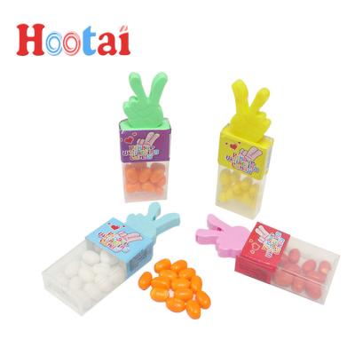 China Cute Cartoon Toys Hard Candy Finger Shape Bottle With Squeeze Toy Fruit Flavor Squeezed Candy Toy For Kids for sale