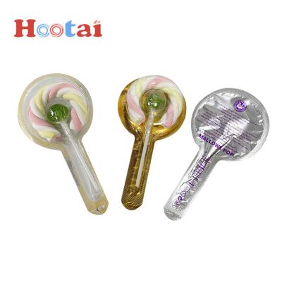 China Natural Lollipop With Rainbow Color Twist Stick Marshmallow Candy for sale