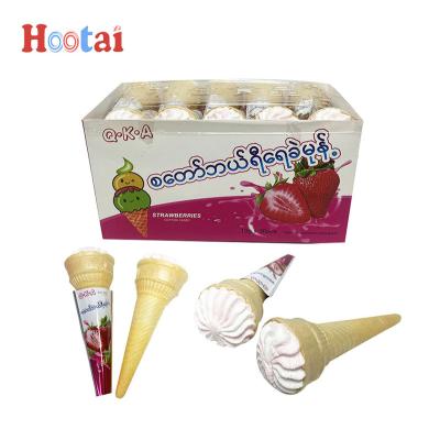 China Natural fruity ice cream with marshmallow sweet candy strawberry marshmallow sweet soft candy for sale