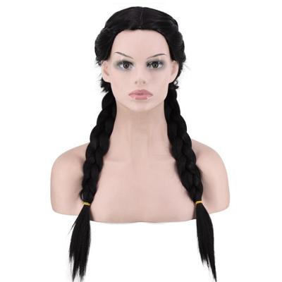 China Realistic Long-tone Wholesale Soft Transparent Braided Lace Wigs Breathable And Durable Costume for sale