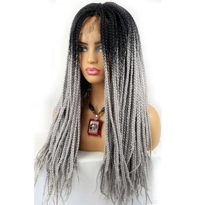 China Synthetic Braided Wigs T Part Lace Up Purple Pink Black Lolita Cosplay Lace Frontal Wigs Ombre Front Wigs Crochet Hair Braided Wigs For Women for sale