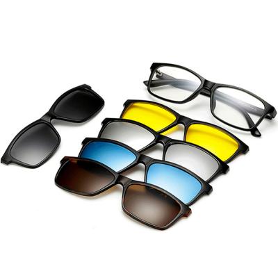 China For DLC2215 Magnetic Polarized Reading Glass PC Clip On 5 In 1 Innovative Sunglasses Eyewear for sale